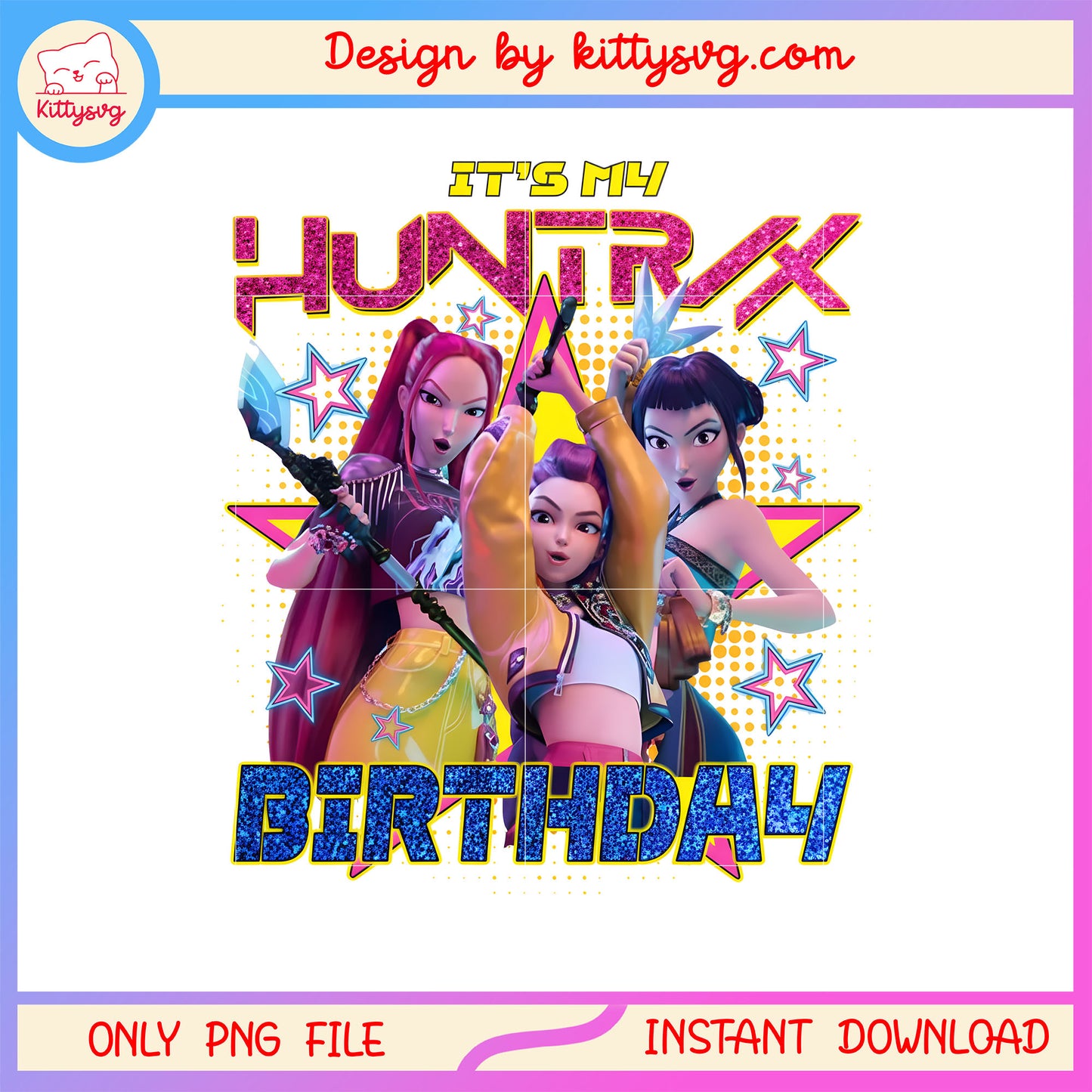 Kpop huntrix it's my birthday png, kpop demon hunters girls png