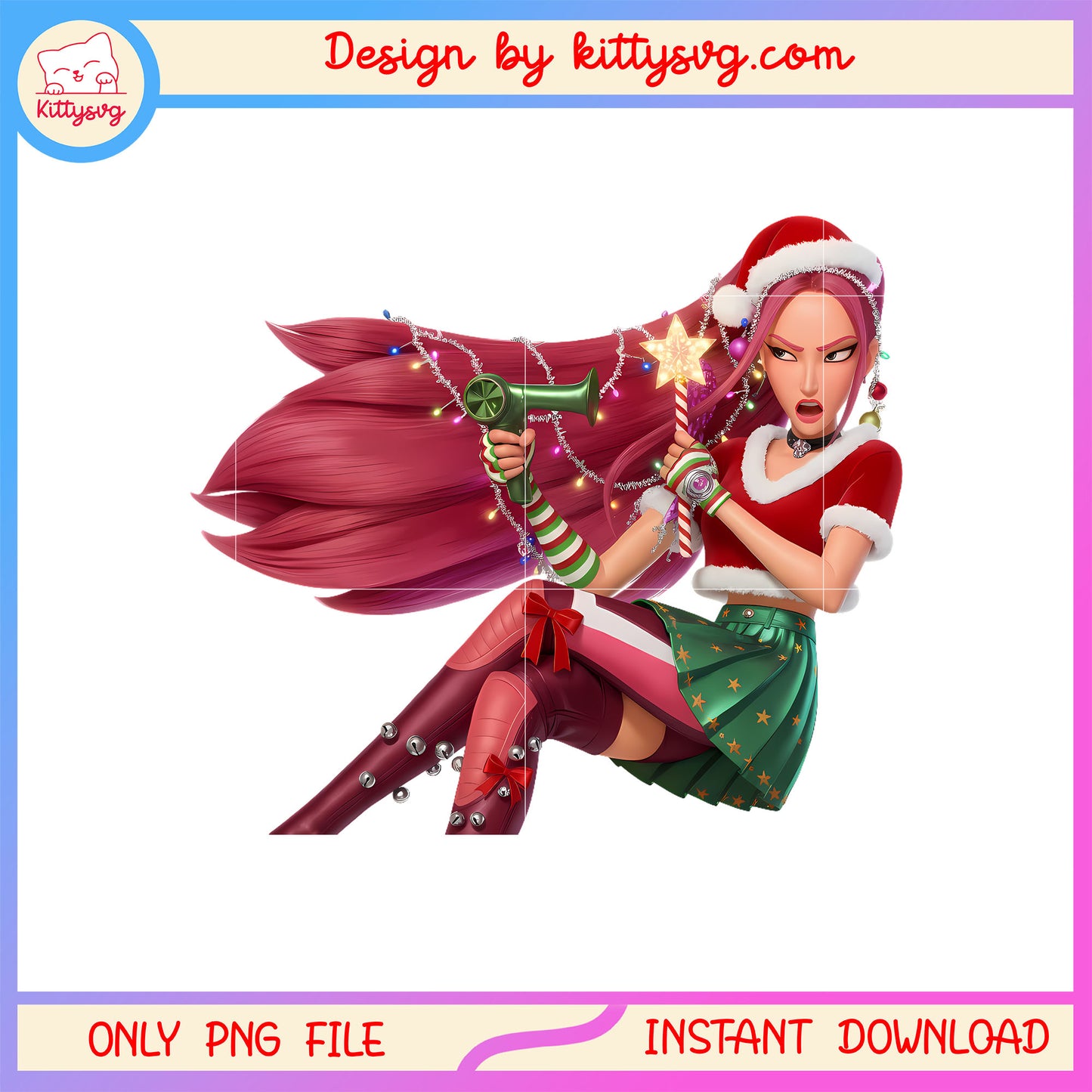 Kpop huntrix mira christmas lights png, mira huntrix png