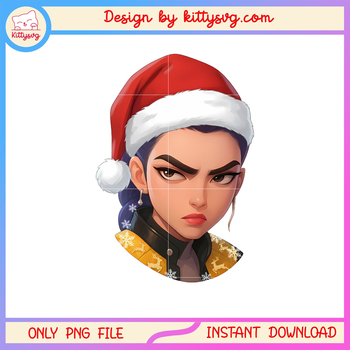 Kpop huntrix rumi face christmas sanat hat png, huntrix mira png