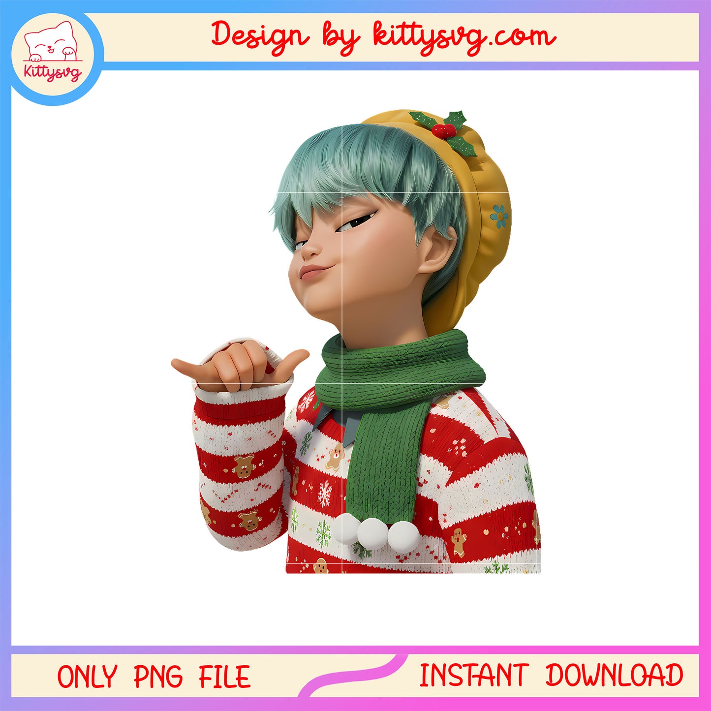 Kpop saja boys baby merry christmas clipart png, saja boys baby png