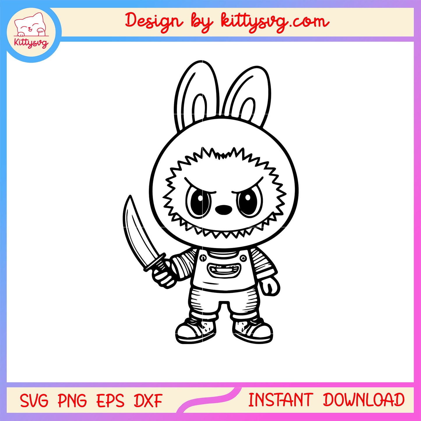 Labubu chucky costume design svg, labubu the monster svg