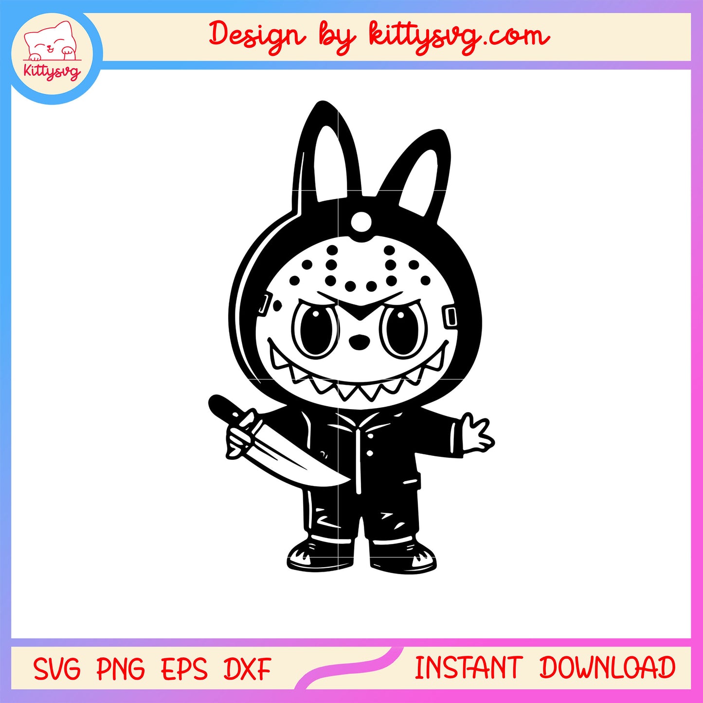 Labubu cosplay freddy krueger svg, labubu keychain svg