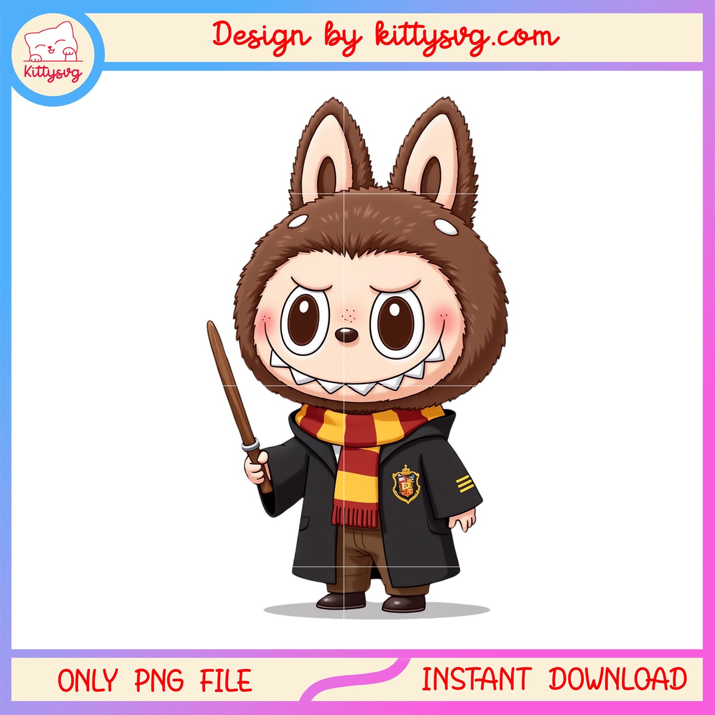 Labubu cosplay harry potter doll design png, labubu toy png