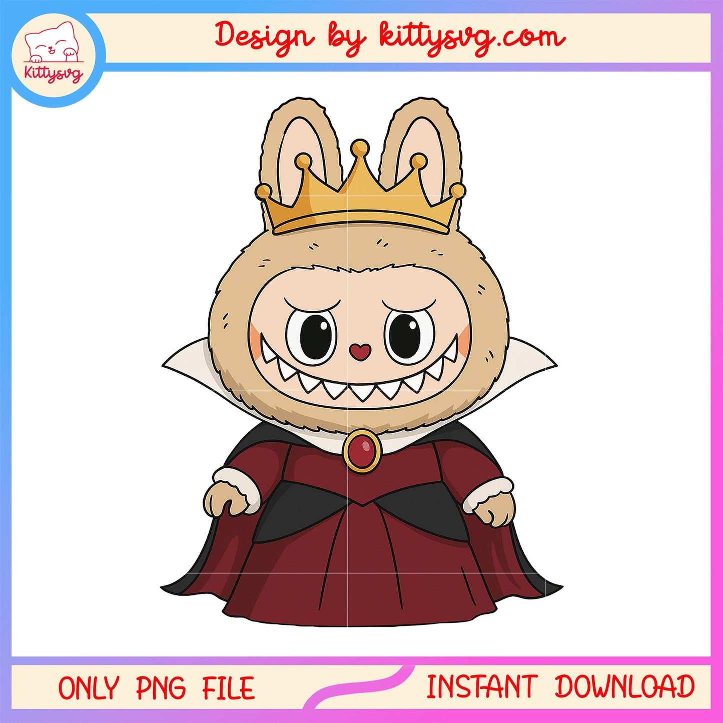 Labubu king costume drawing design png, king labubu png