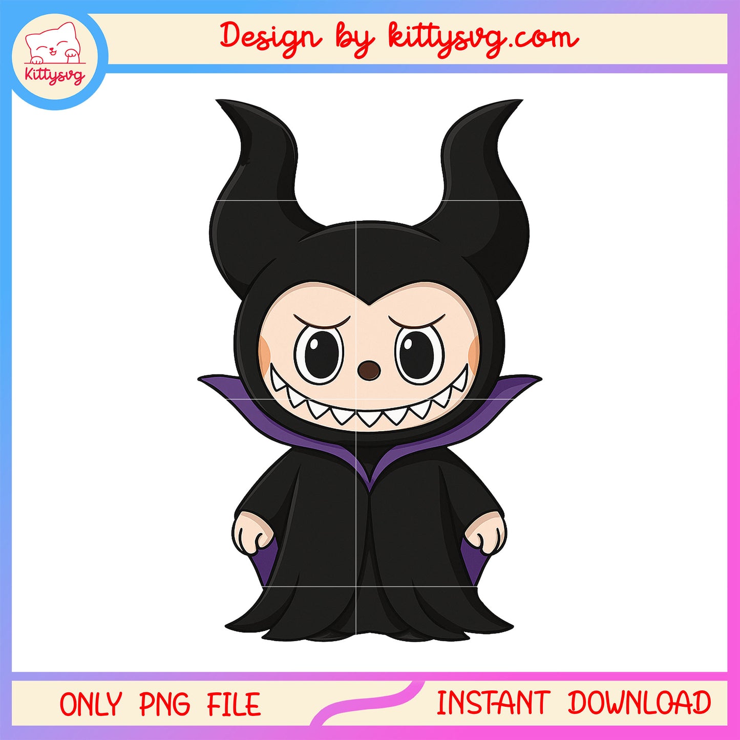 Labubu maleficent doll clothes design png, disney character png
