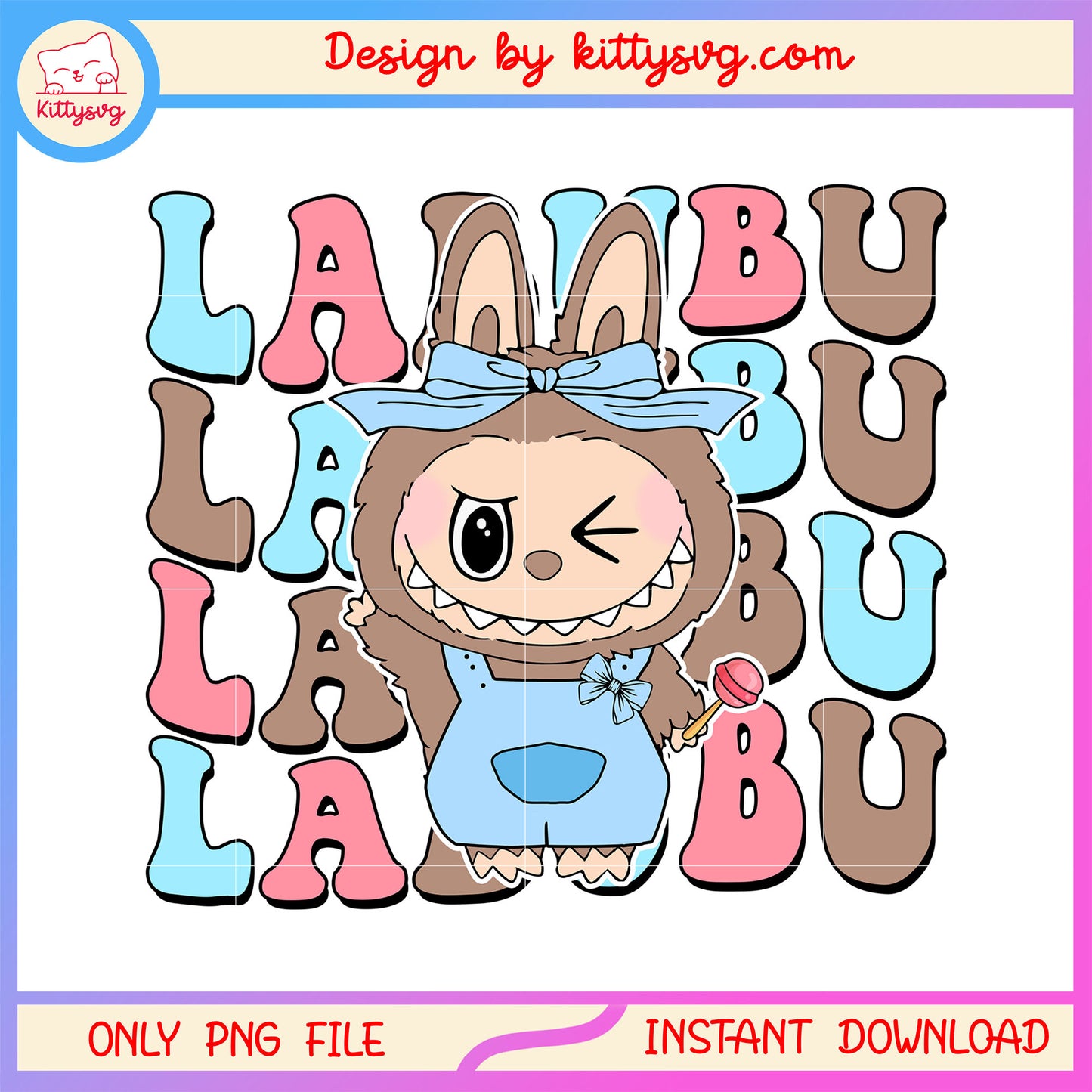 Labubu monster font design png, labubu decoration png