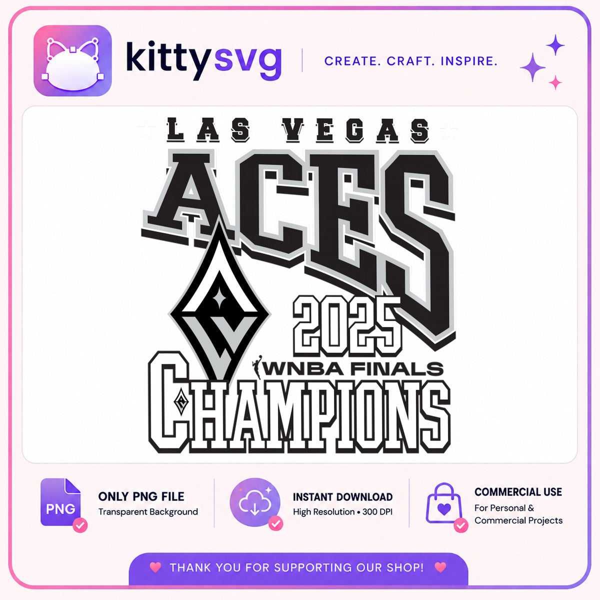 Las Vegas Aces 2025 WNBA Champions PNG, Aces Finals PNG, Basketball PNG