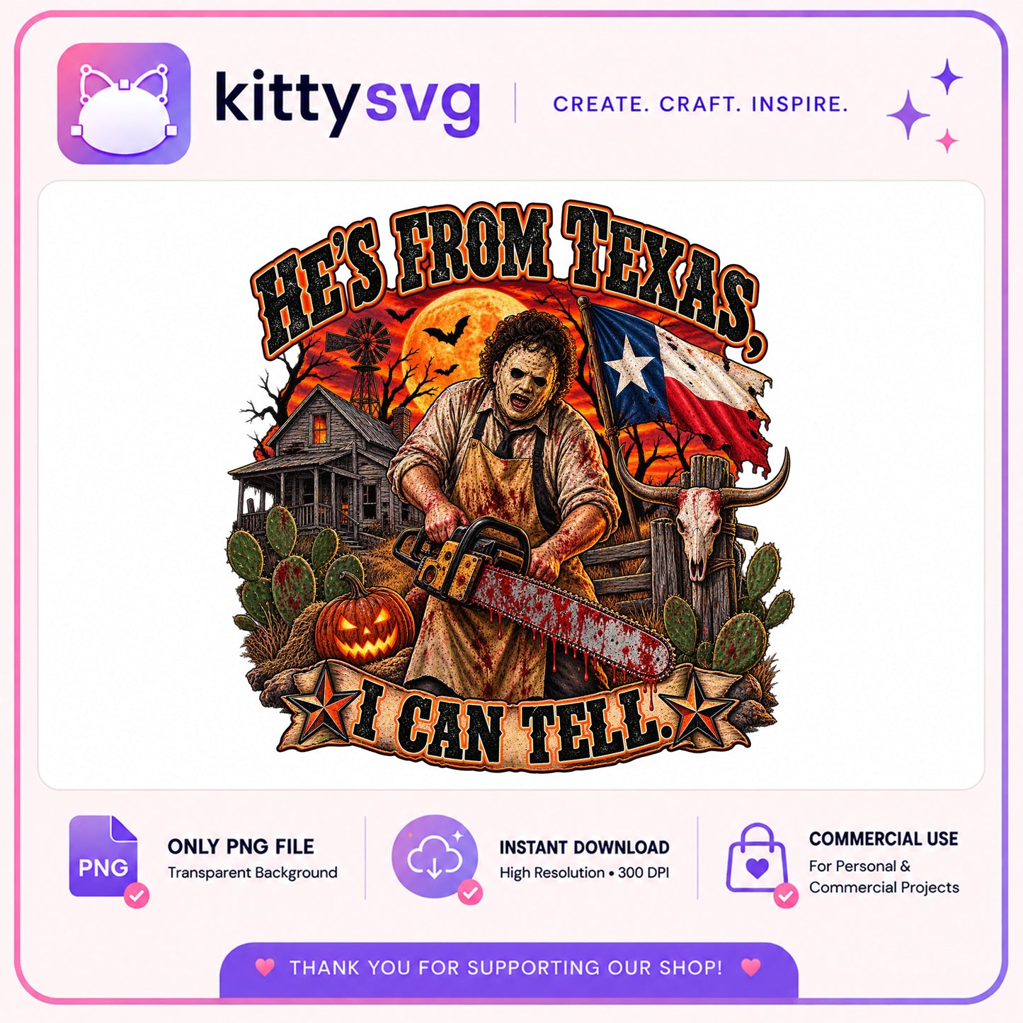 Leatherface Hes From Texas PNG, Horror Halloween PNG, Chainsaw PNG