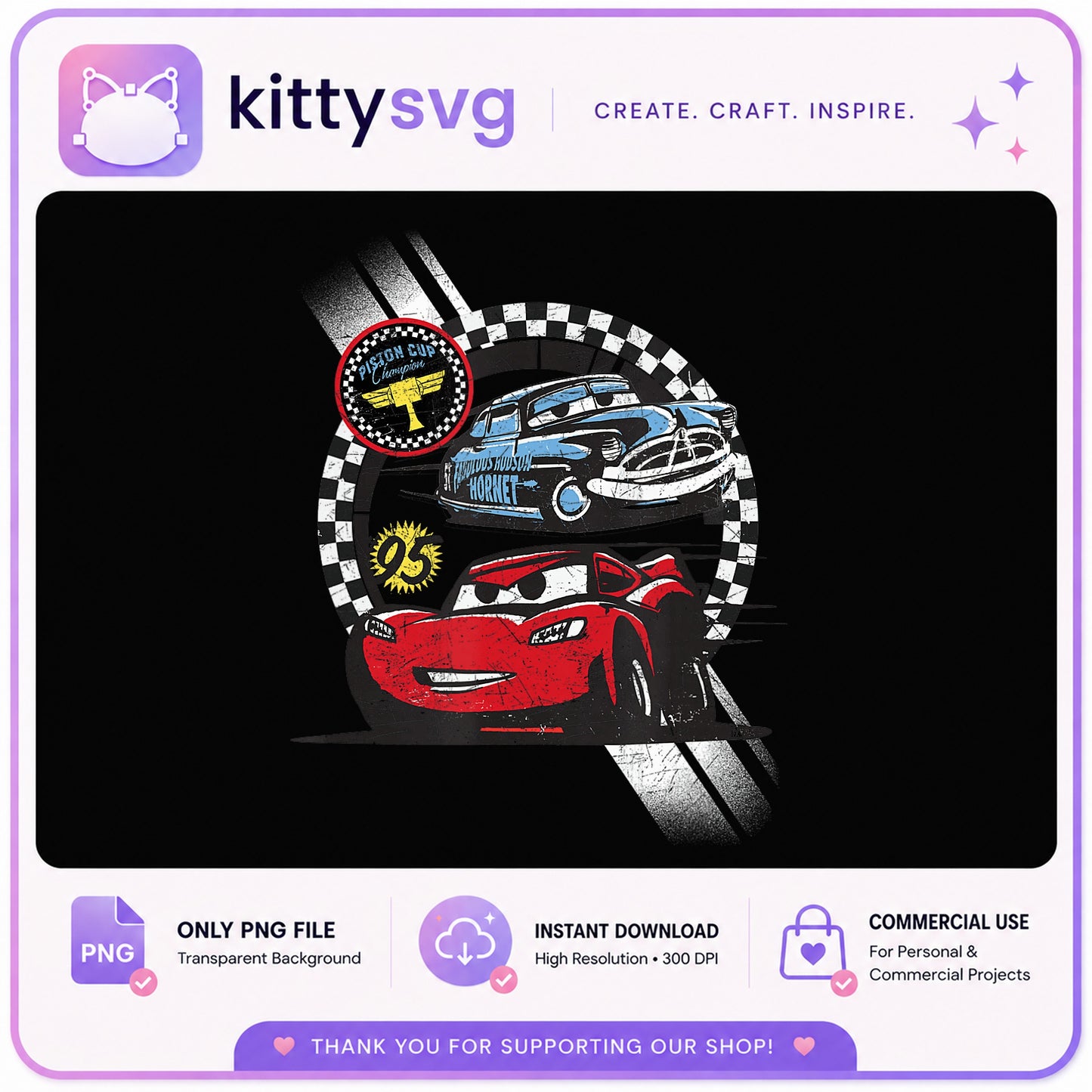 Lightning McQueen Cars PNG, Piston Cup Champion, Disney Cars PNG