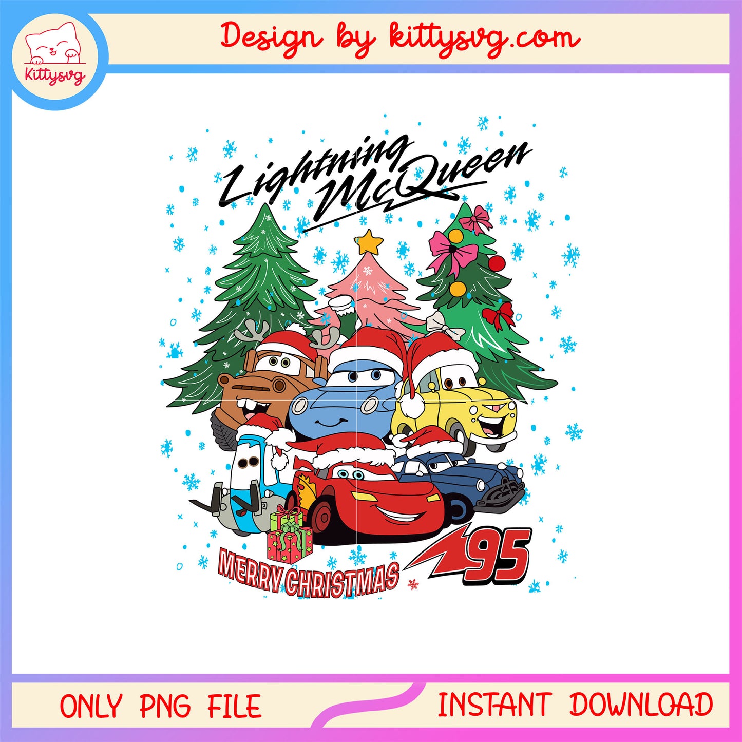 Lightning mc queen merry christmas tree png, disney cars png