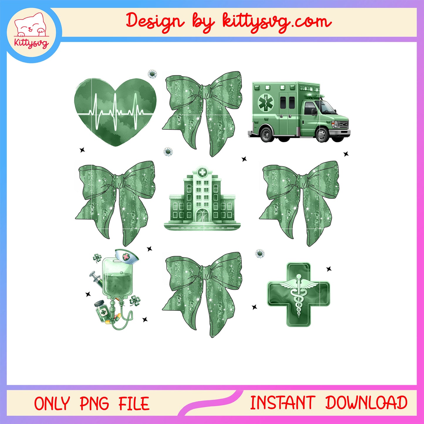 Medical decoration green ribbon png, st patrick's day sticker png