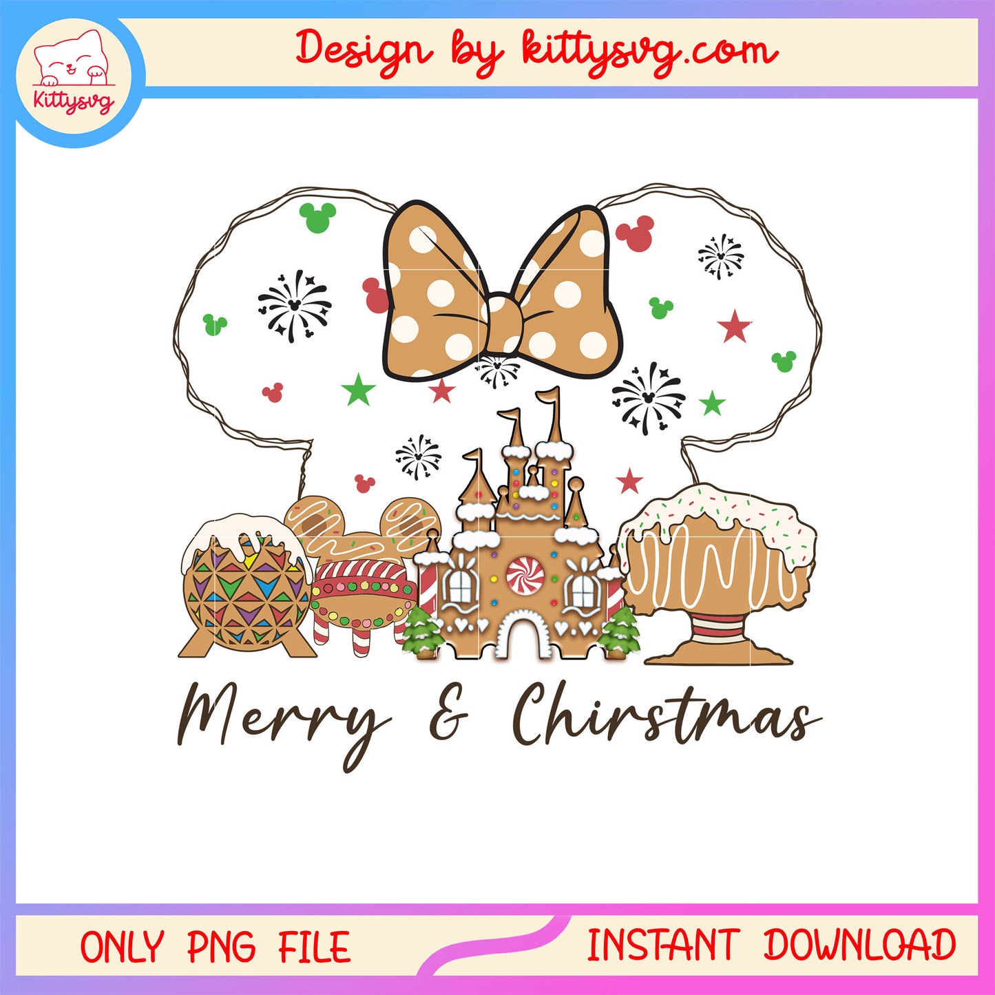 Merry and christmas minnie character png, minnie mouse ears png