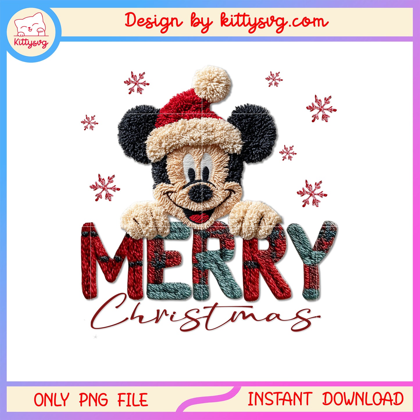 Merry christmas baby mickey crochet png, disney mickey png