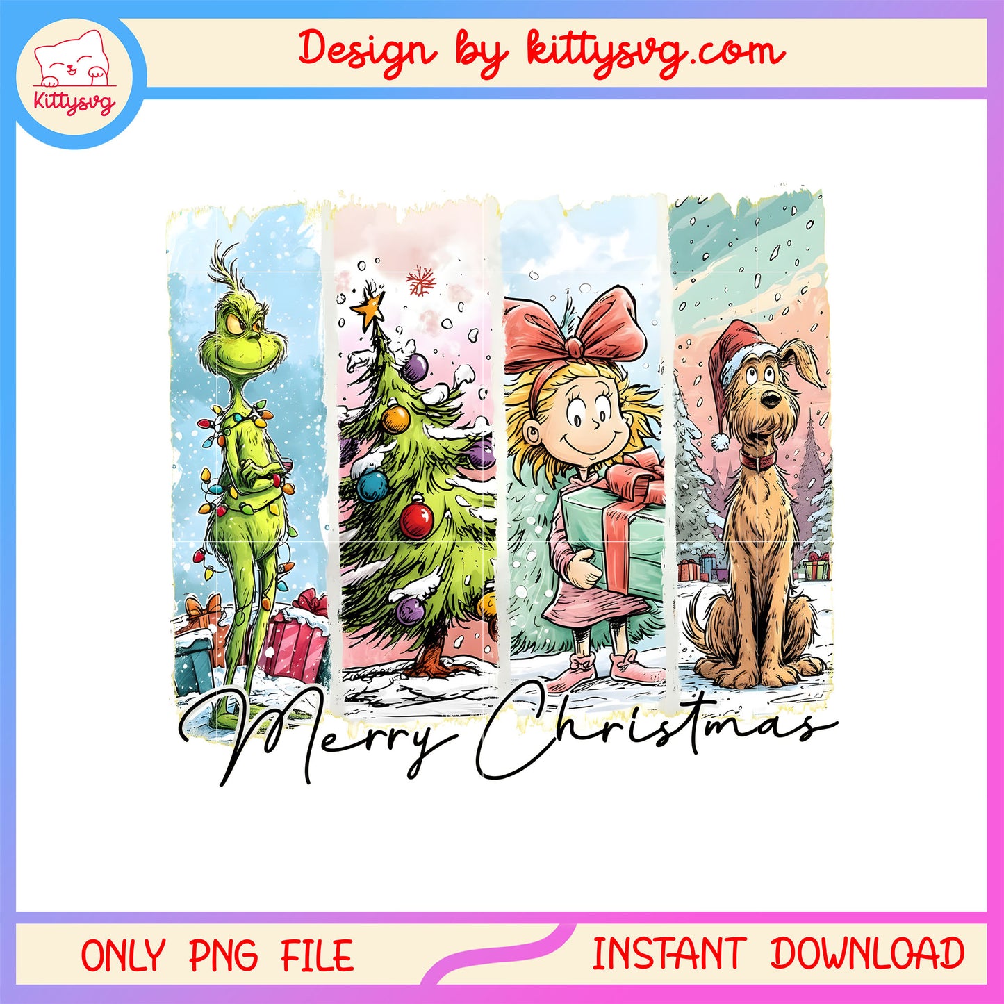 Merry christmas grinch collage picture png, grinch movie png