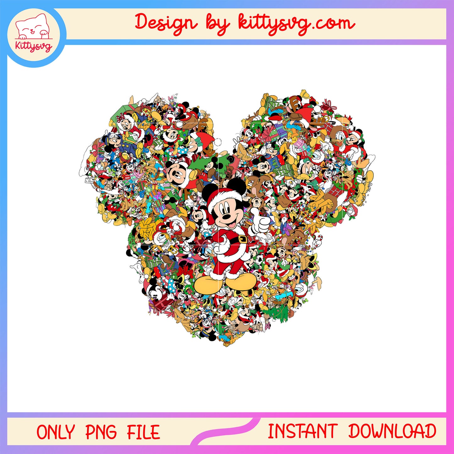 Merry christmas head mickey disney png, disney mickey movie png