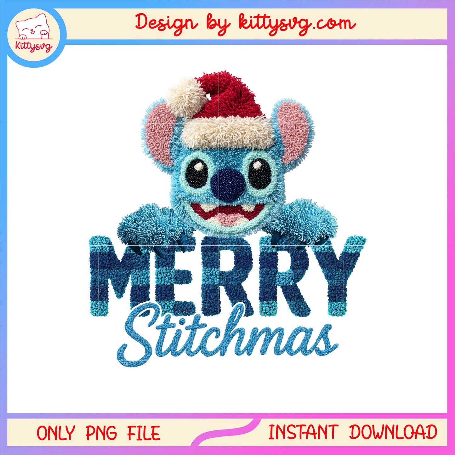 Merry christmas stitchmas crochet png, disney lilo and stitch png