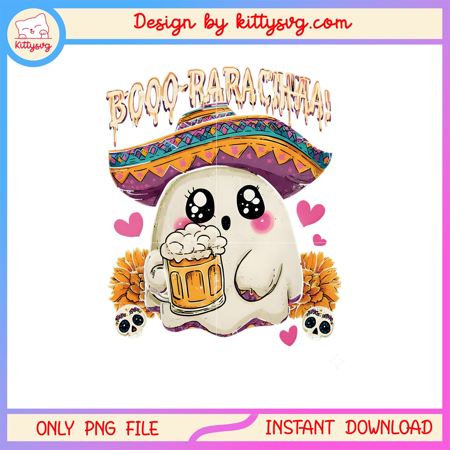 Mexico adorable baby spirit beer design png, ghost boo png