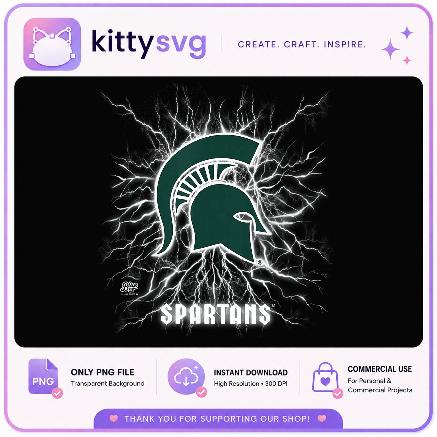 Michigan State Spartans Lightning PNG, Spartans Logo PNG, MSU PNG