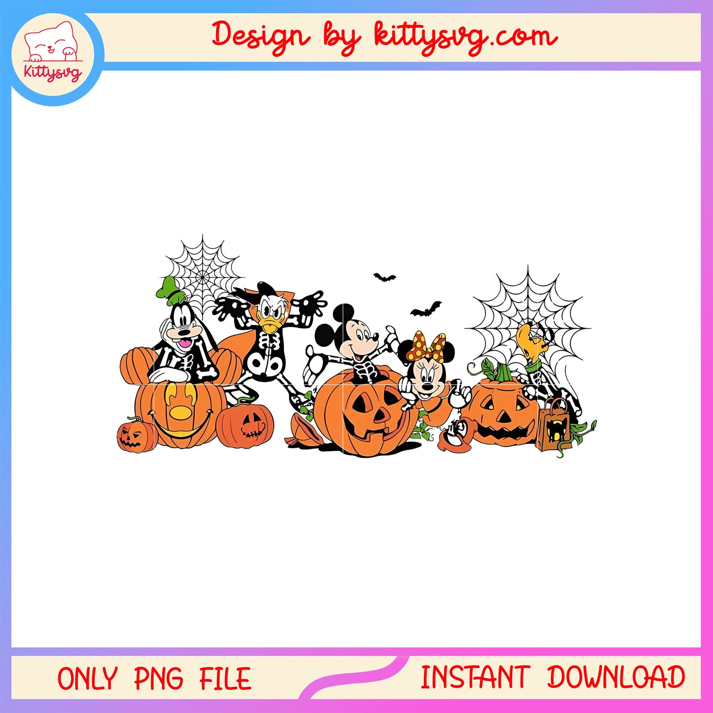 Mickey and friends halloween skeleton png, friends png