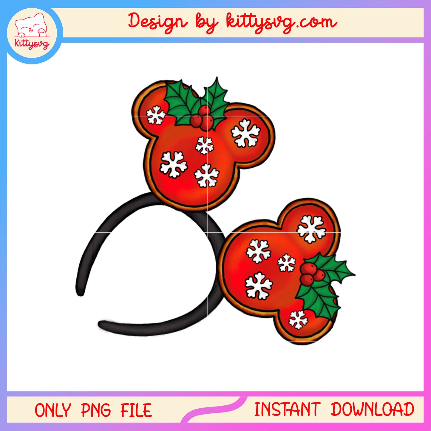Mickey mouse ear christmas headband art png, art christmas png