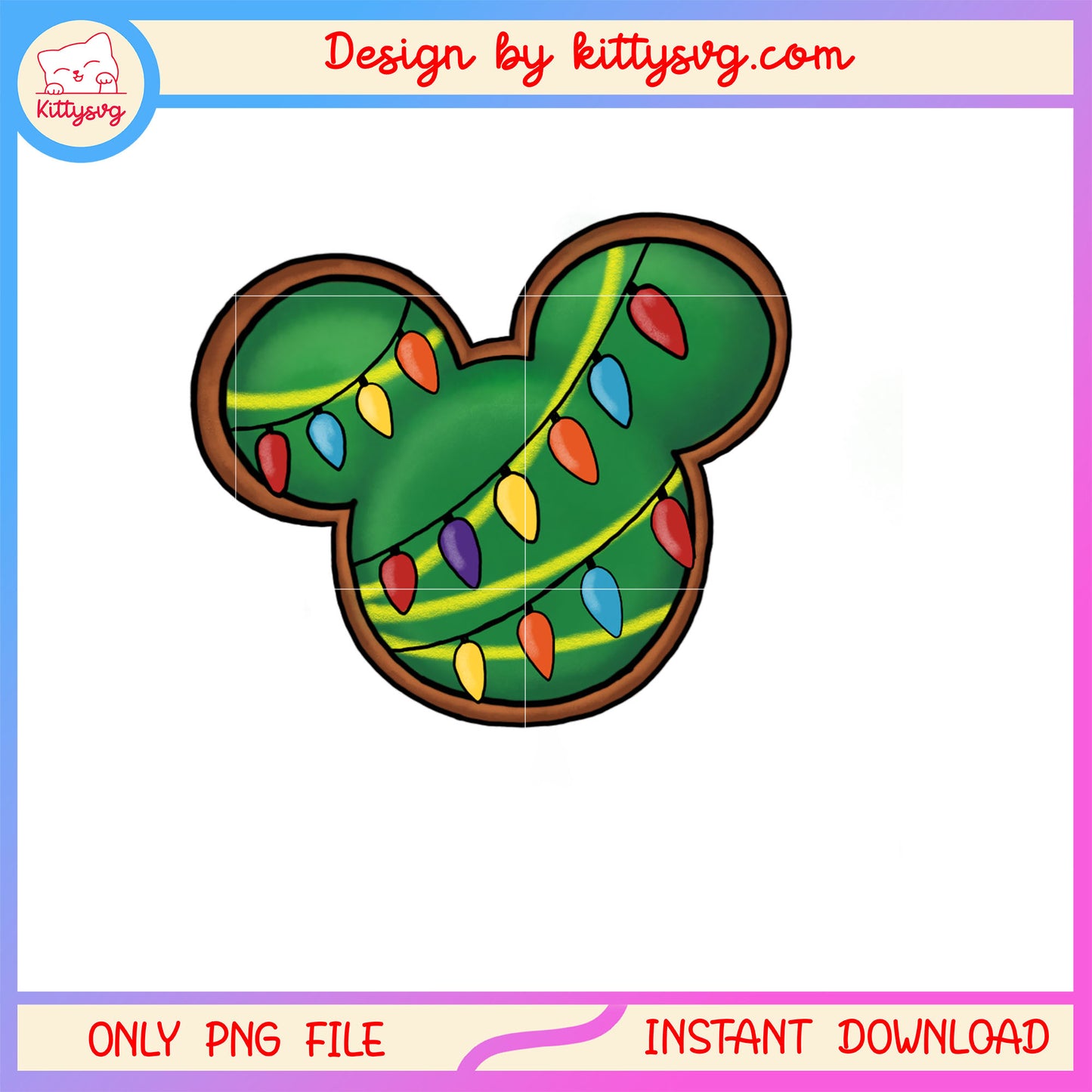 Mickey mouse ear green christmas lights png, christmas images png