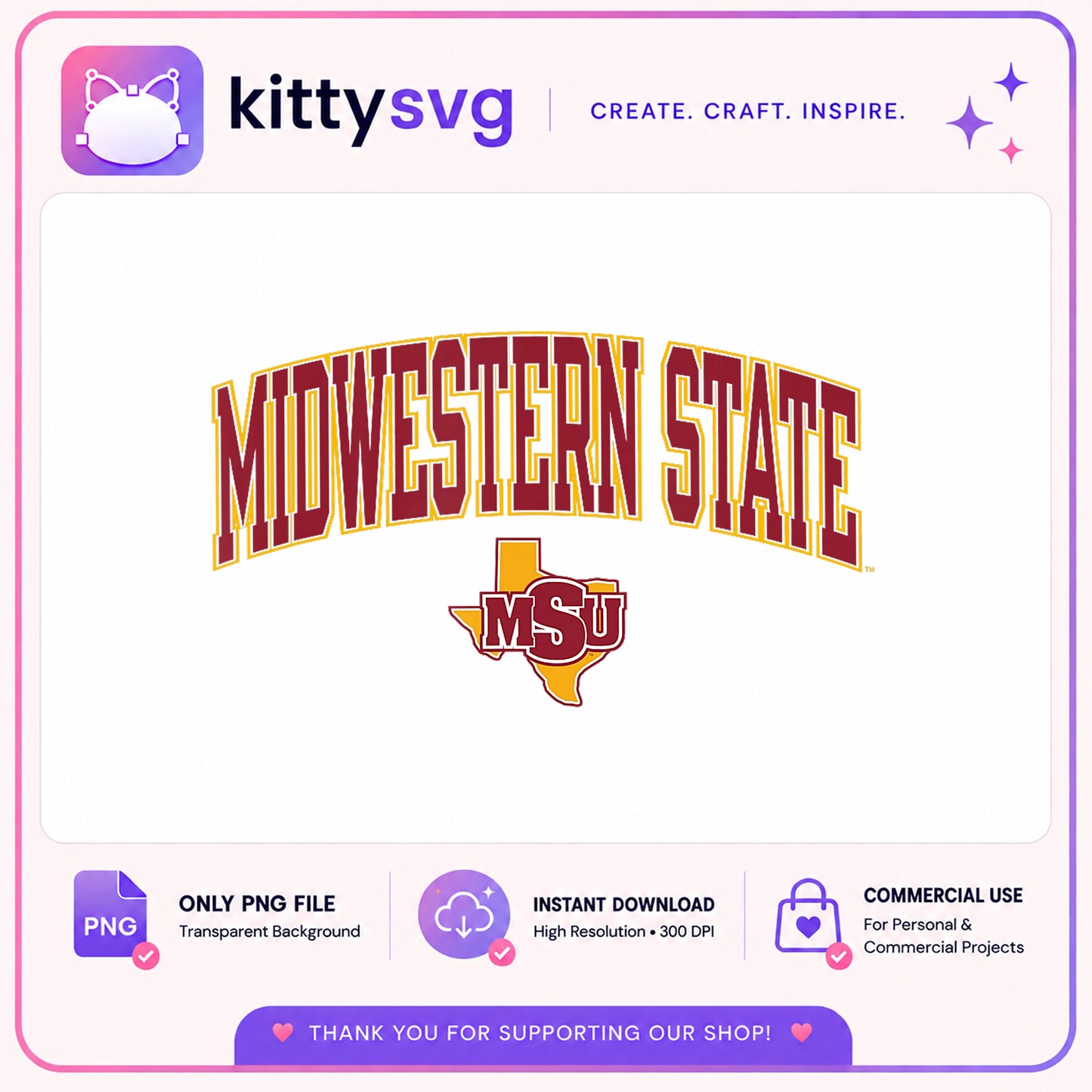 Midwestern State University PNG, MSU Texas Logo PNG, College PNG