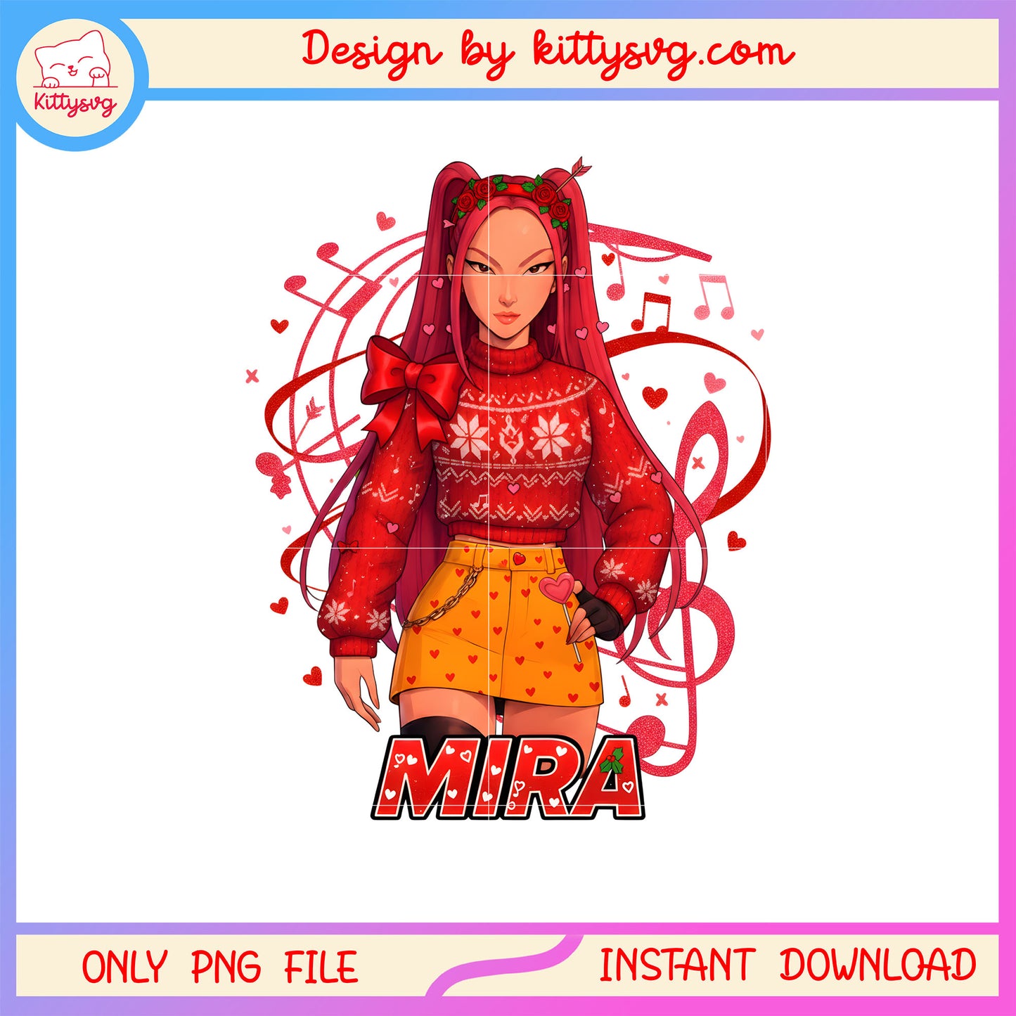 Mira and a warm valentine png, kpop demon hunters png
