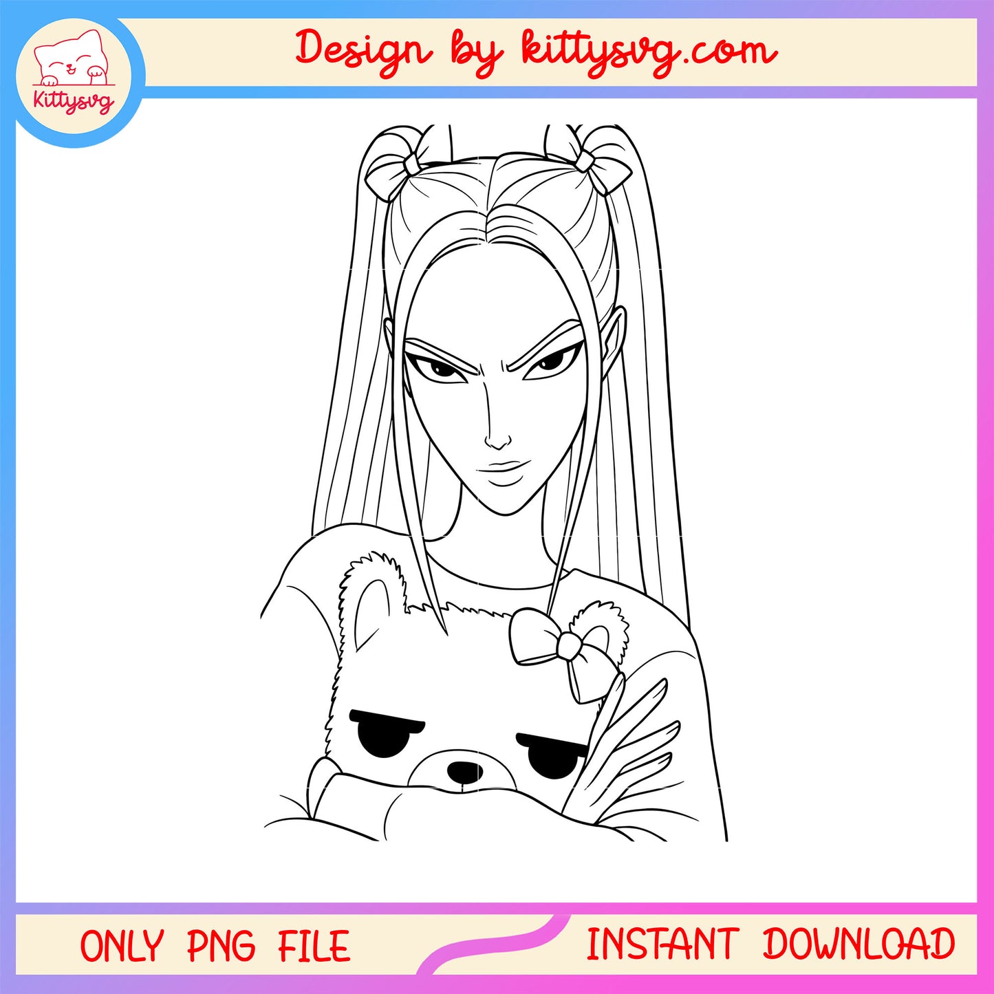 Mira character and teddy bear png, mira huntrix member png