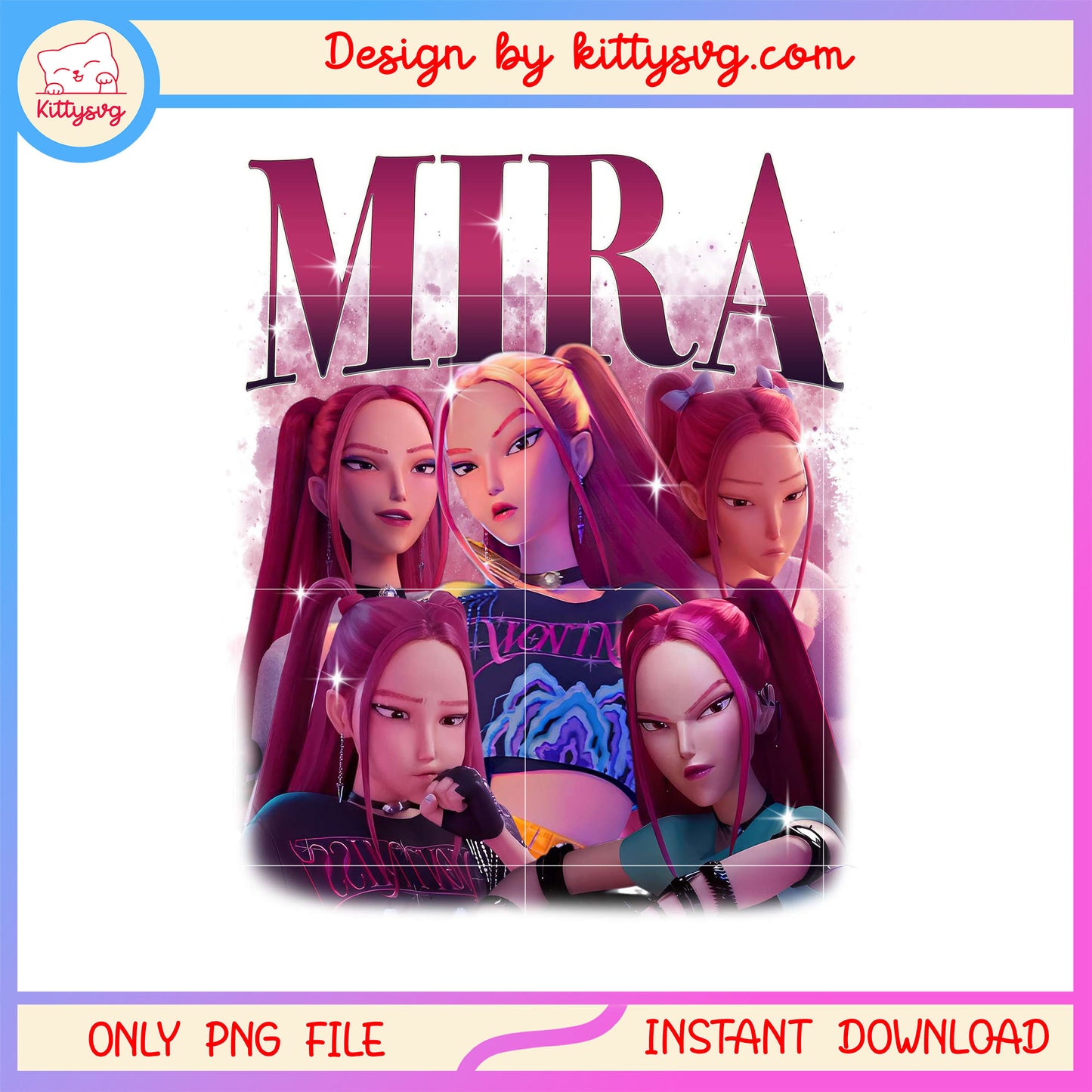 Mira huntrix kpop demon hunters design png, mira character png
