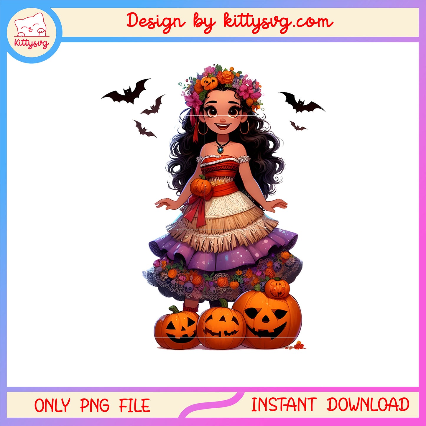 Moana princess happy halloween day png, halloween moana png