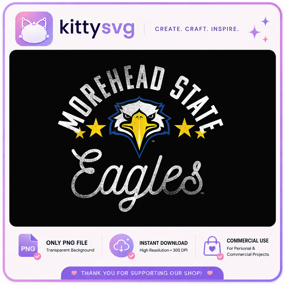 Morehead State Eagles PNG, College Football Shirt, Eagles PNG