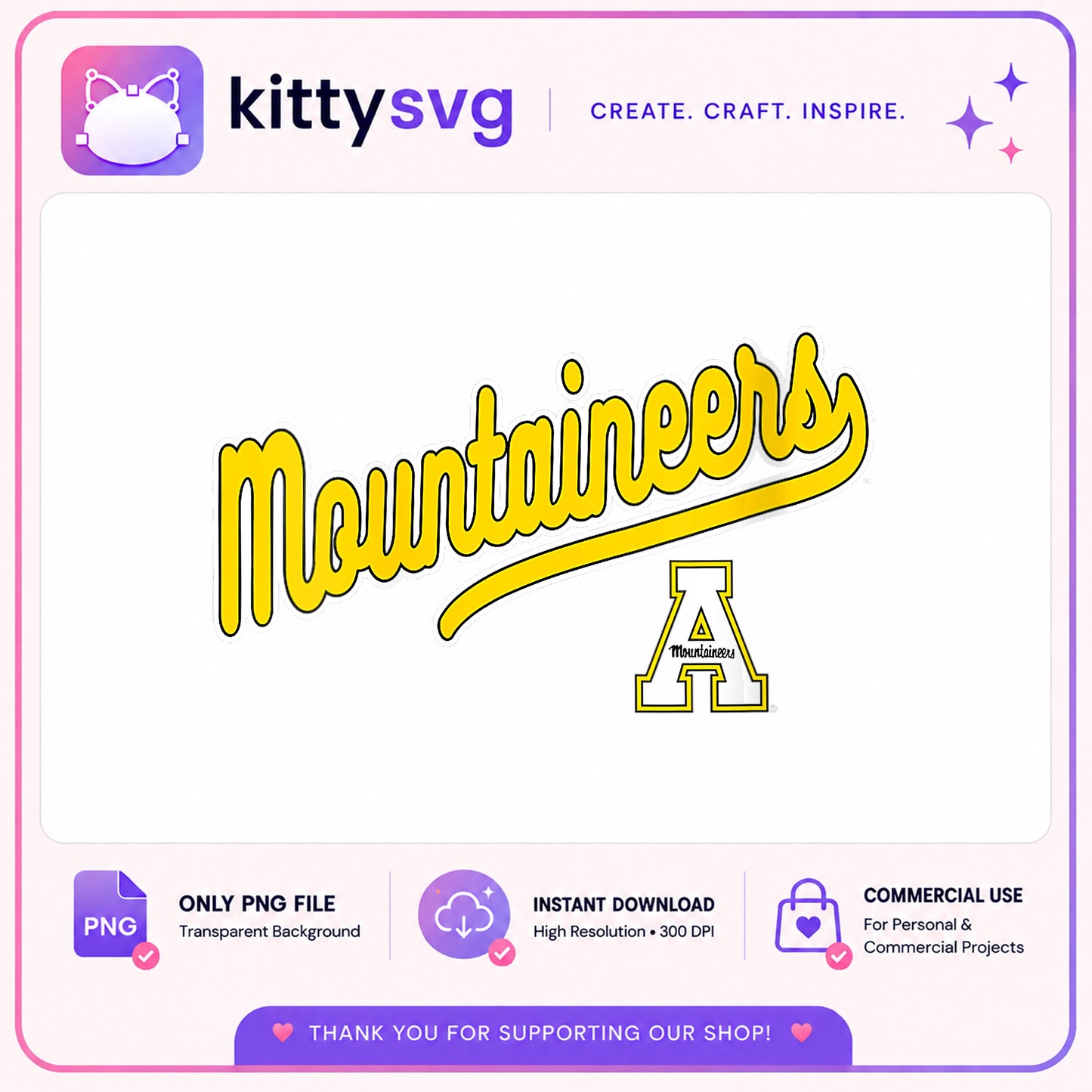 Mountaineers Script Logo PNG, App State PNG, College Team PNG
