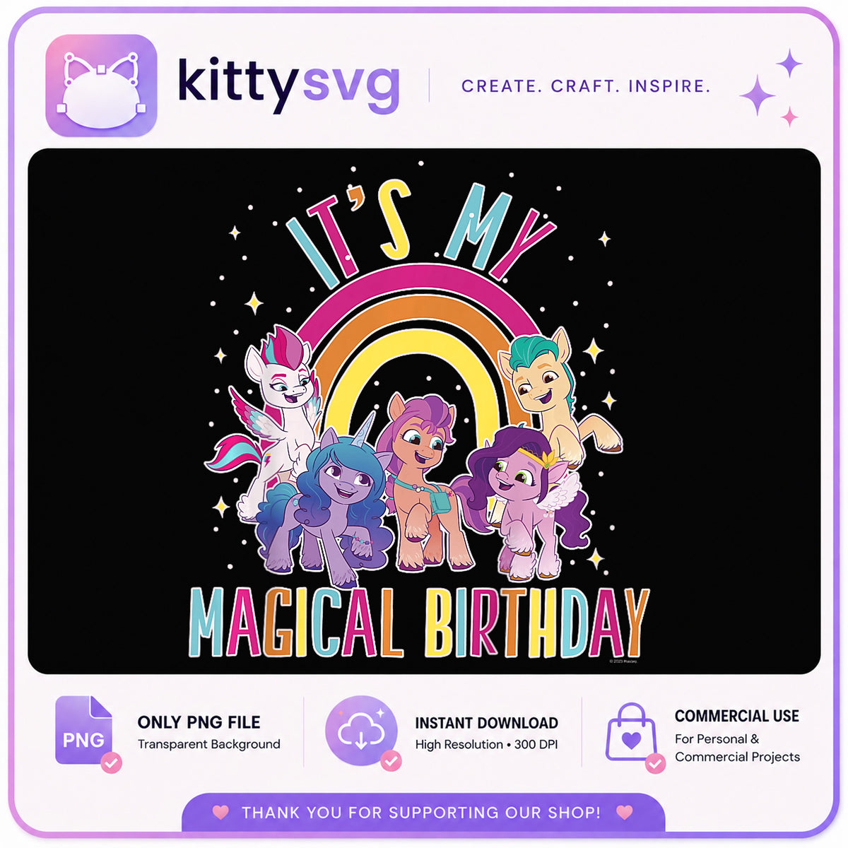 My Little Pony Birthday PNG, Its My Magical Birthday PNG, MLP PNG