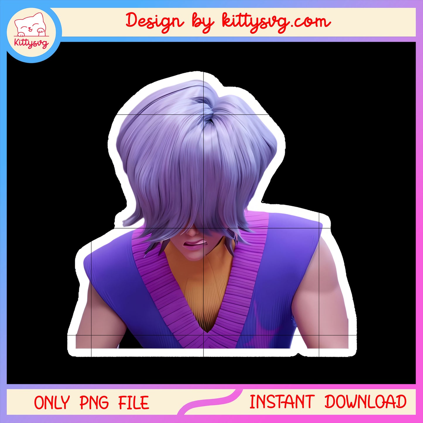 Mystery character sticker dessign png, kpop demon saja boys png