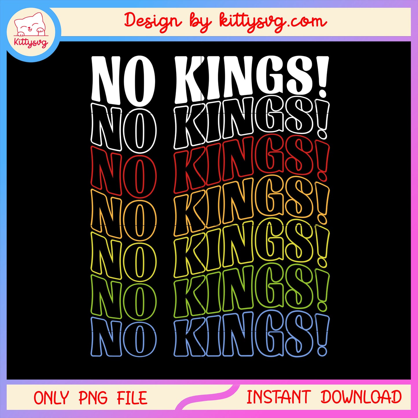 No kings logo design png, no kings day protest png, holiday 4th of july png