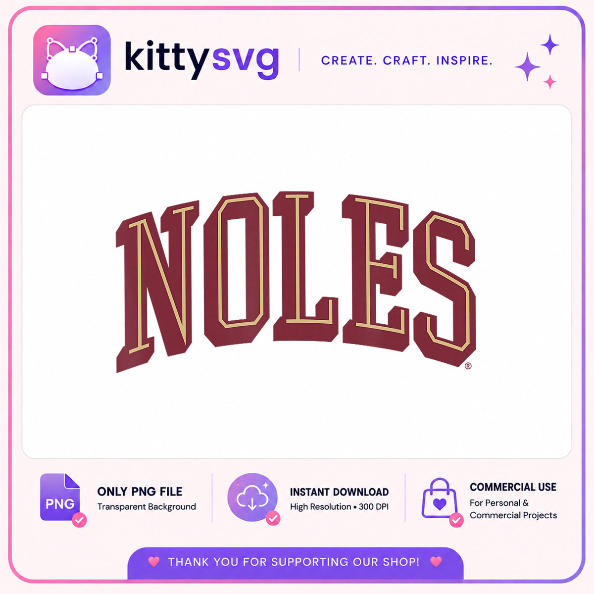 Noles Arch Letters PNG, Florida State Seminoles PNG, FSU PNG
