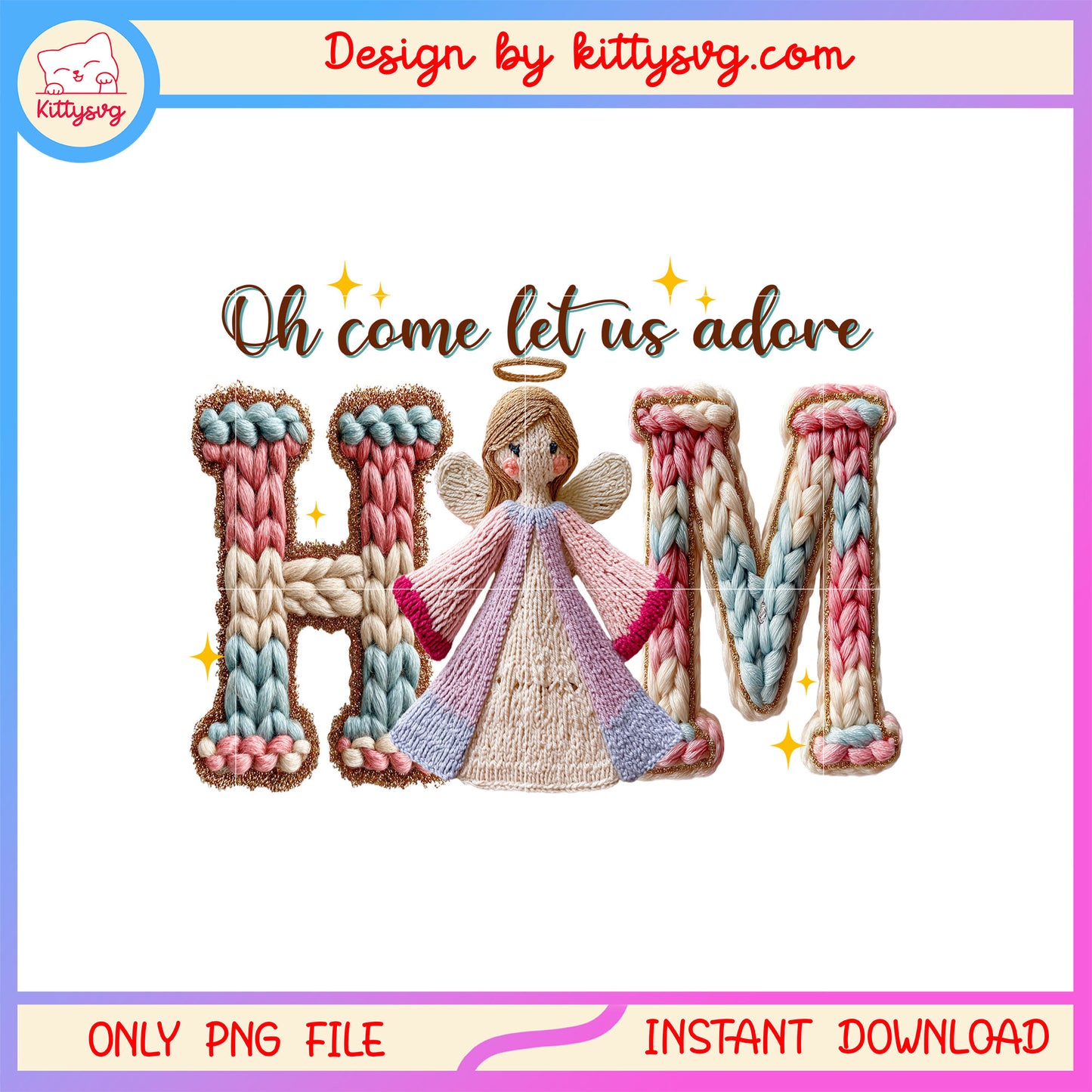Oh come let us adore him jesus patchwork png, christmas jesus png