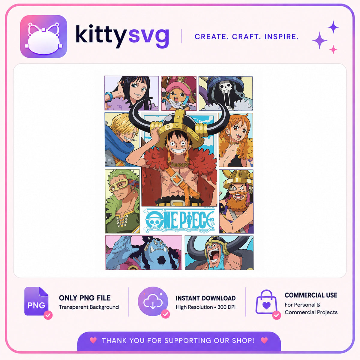 One Piece Characters PNG Bundle, Luffy Straw Hat Crew PNG, Anime PNG
