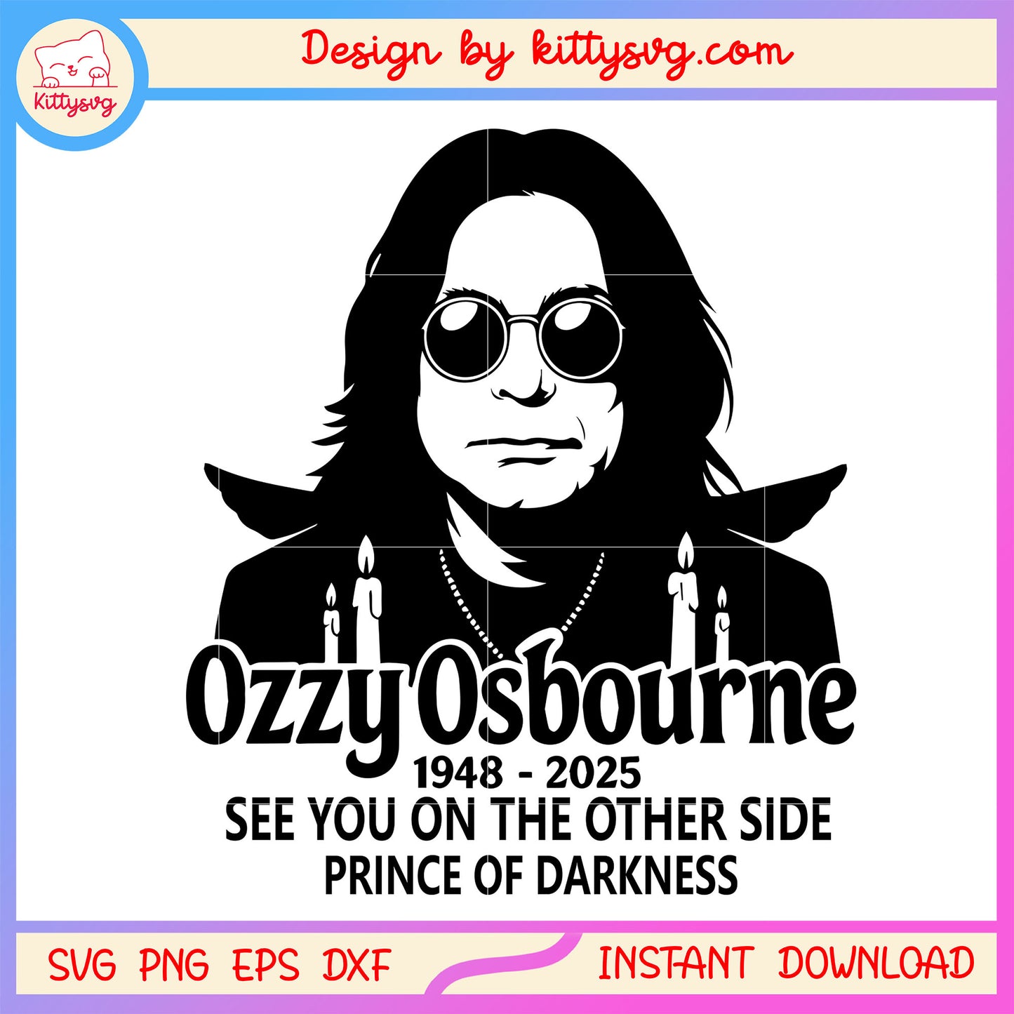 Ozzy See you on the other side quote svg, rip oozzy osbourne svg