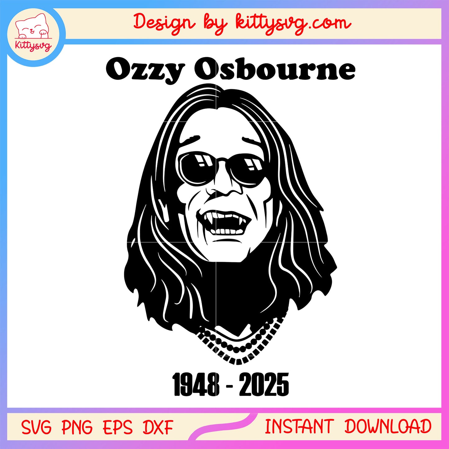 Ozzy osbourne laugh black white design svg, Ozzy osbourne died svg