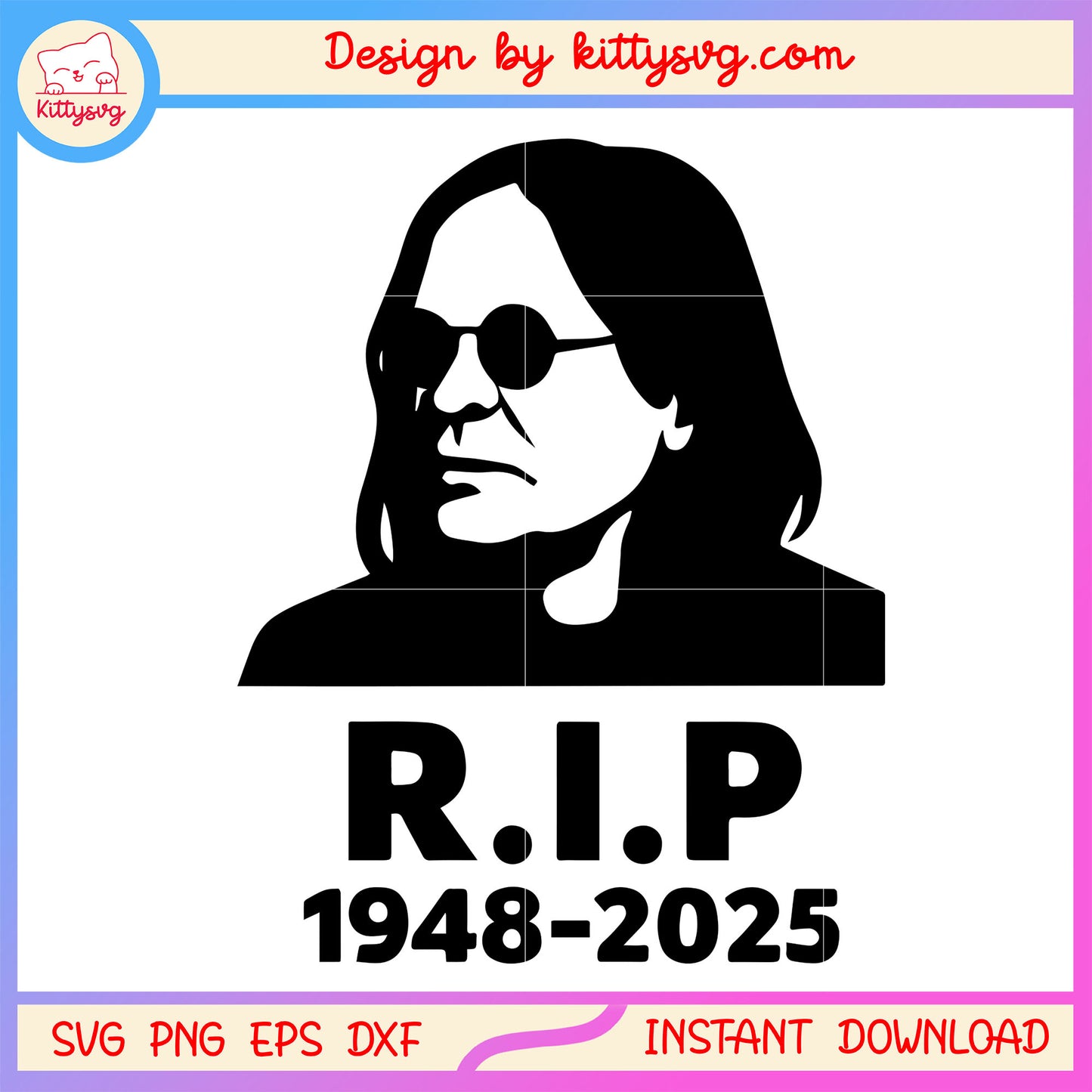 Ozzy osbourne rip black white design svg, rock band svg