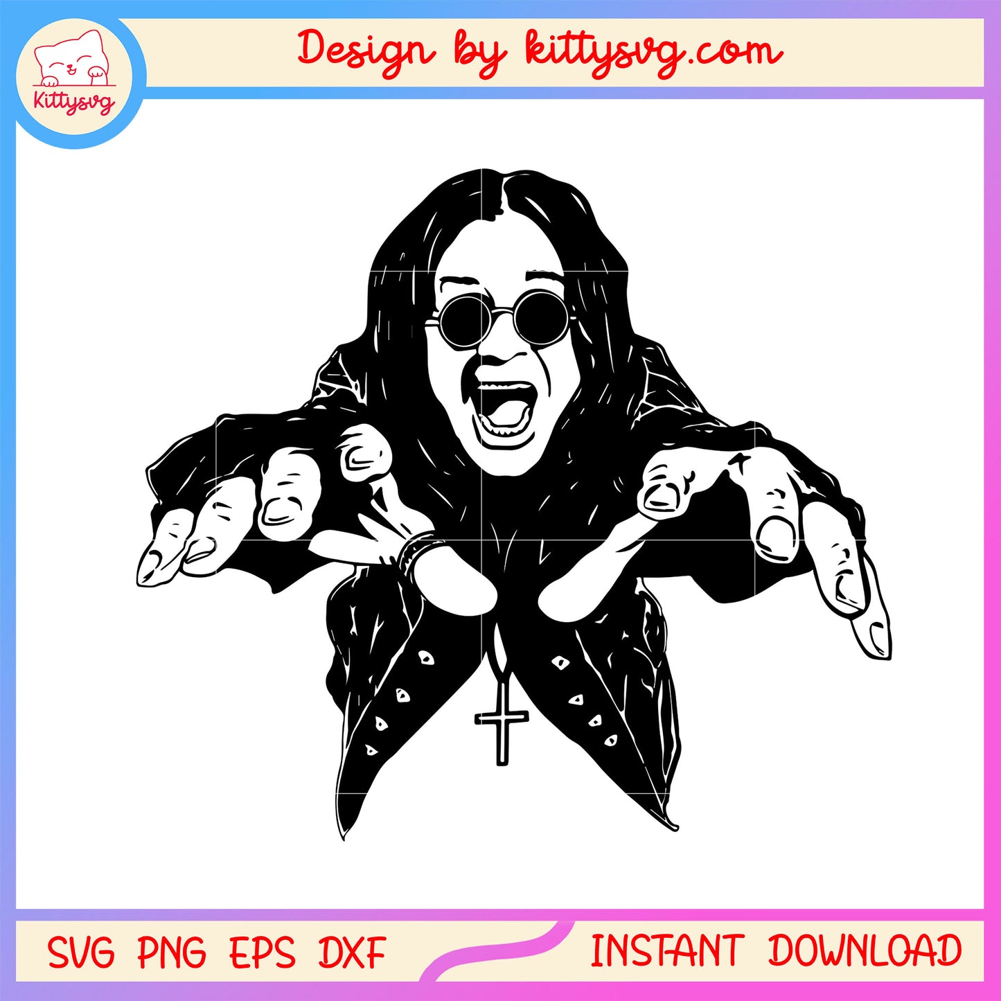 Ozzy osbourne rock legend black white svg, ozzy osbourne svg