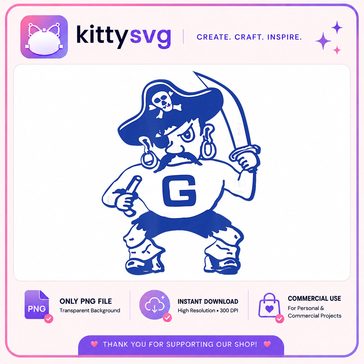 Pirate Mascot PNG, School Spirit Clipart, Pirate Logo PNG