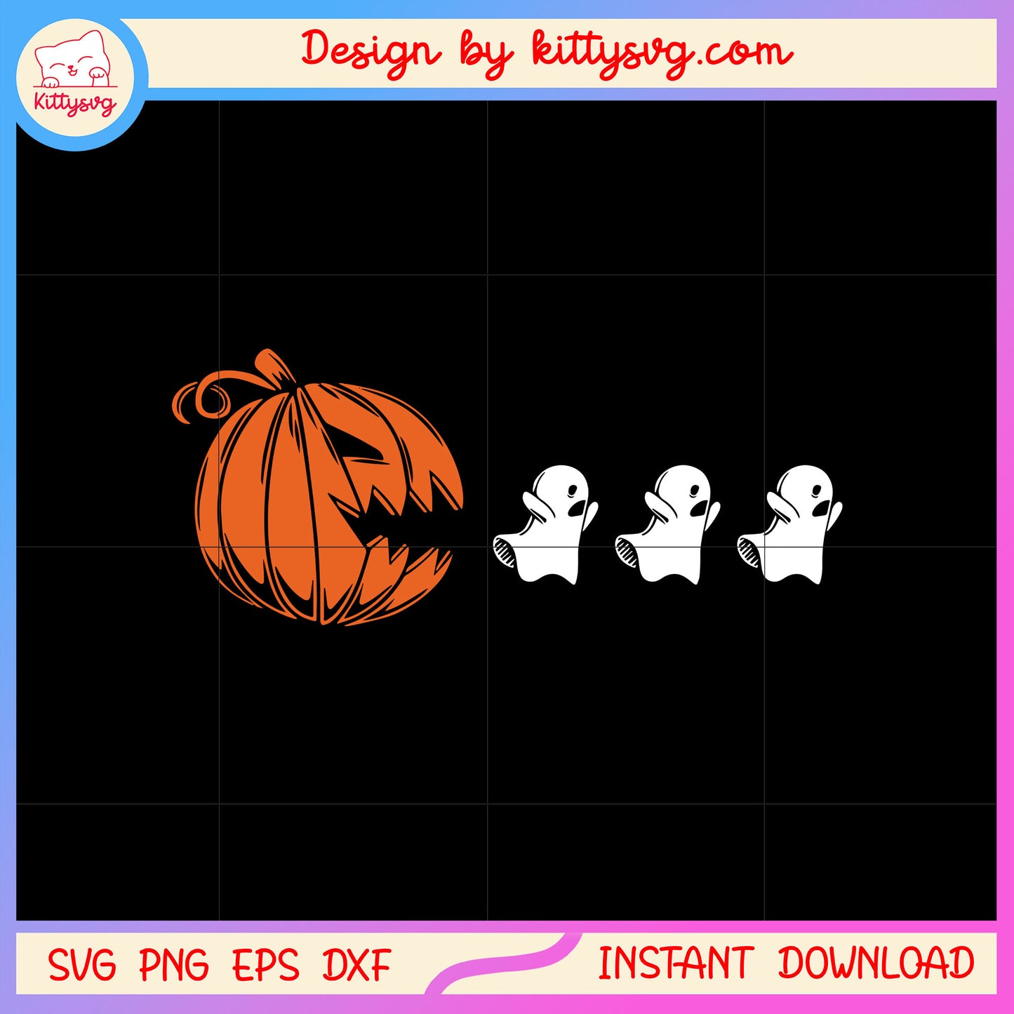 Pumpkin pacman design svg, halloween pumpkin svg