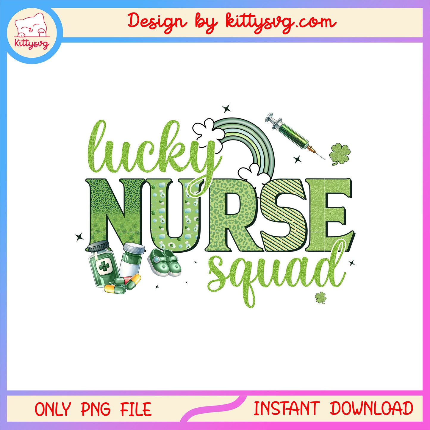 Rainbow lucky cute patrick png, st patrick's day lucky png