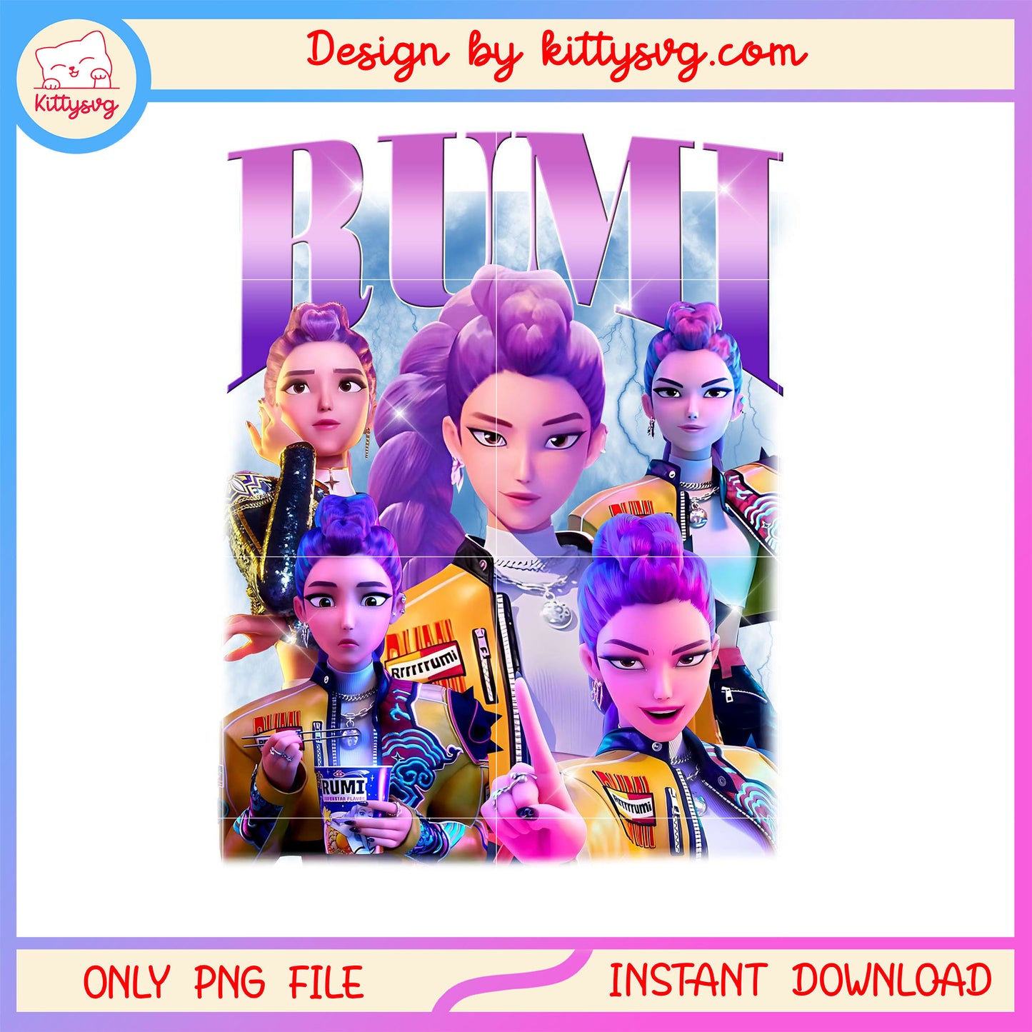 Rumi huntrix demon hunter design png, huntrix rumi member png