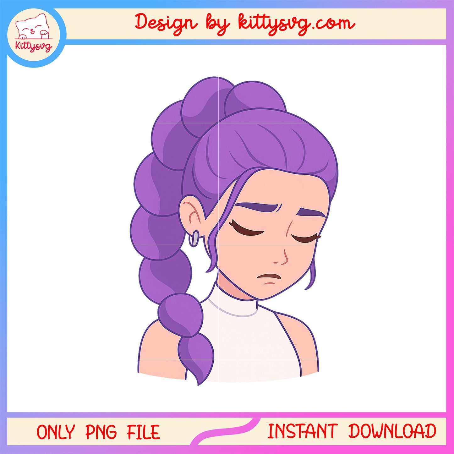 Rumi huntrix sad emoji design png, kpop groups png, huntrix group png