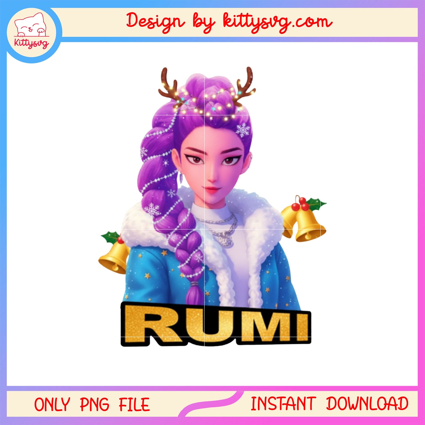 Rumi kpop hunters happy christmas clipart png, christmas decor png