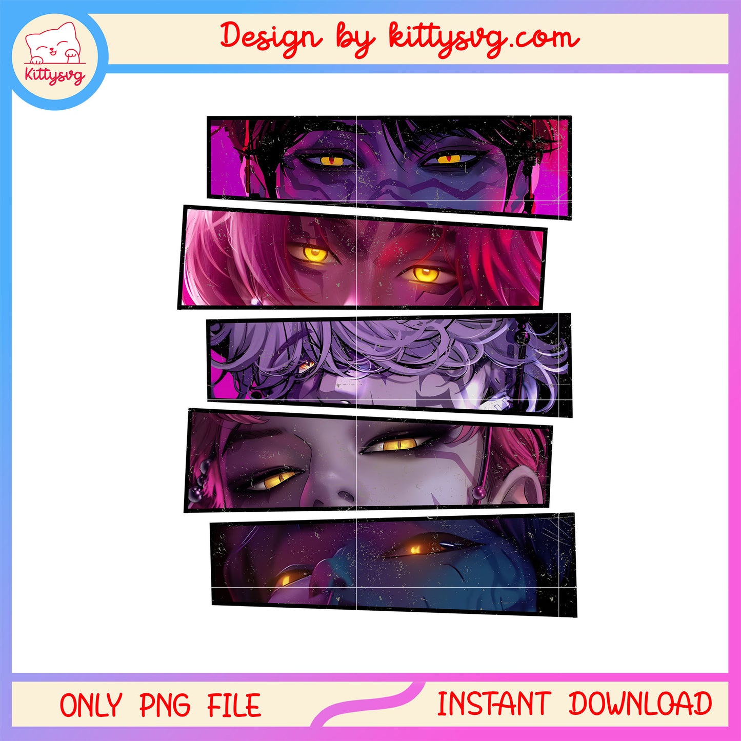 Saja boys demon eyes design png, kpop demon hunters saja boy names png