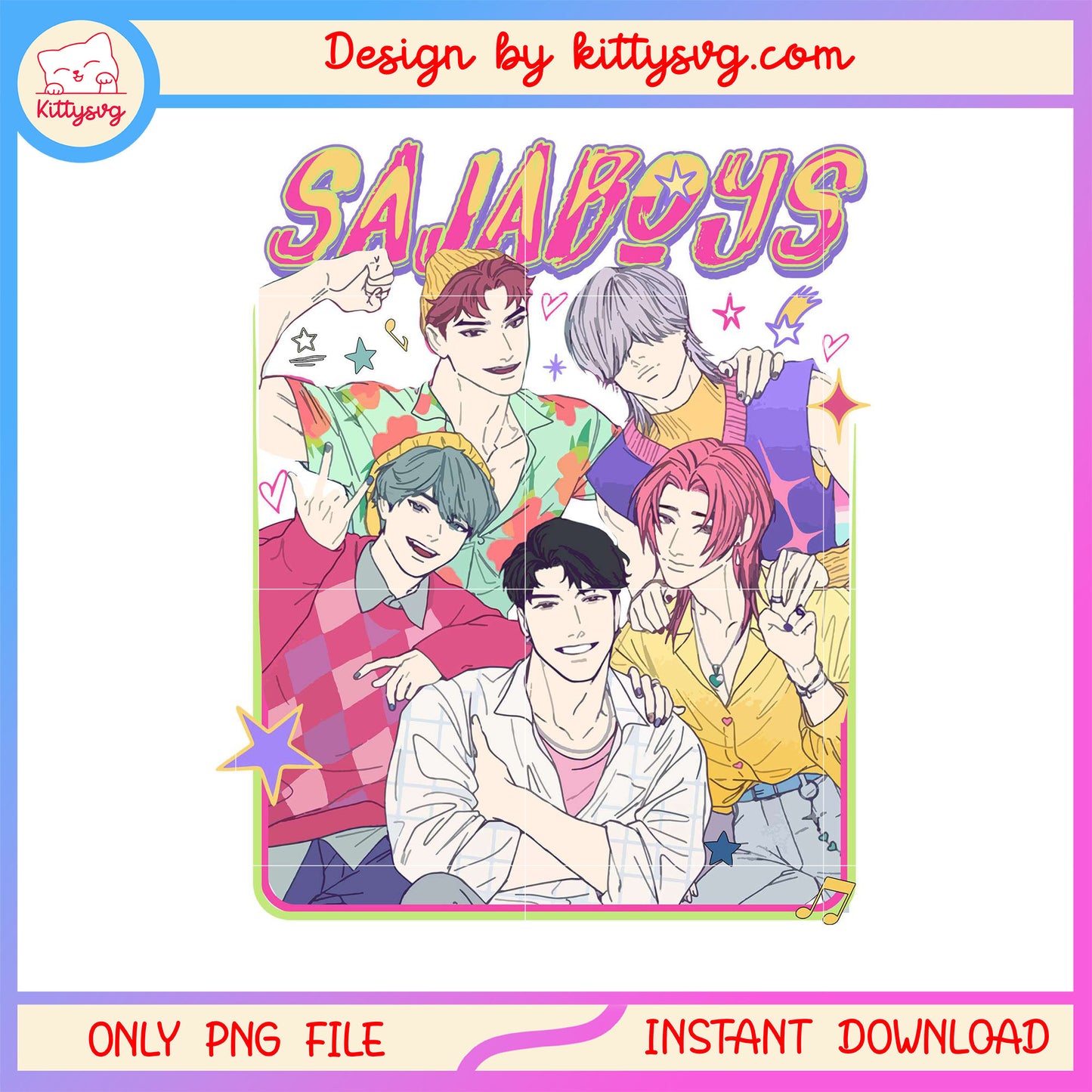 Saja boys fashion design png, love saja png, saja boys demon png